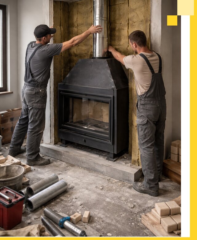 Изготовление и монтаж закрытых каминов в Мытищах под ключ