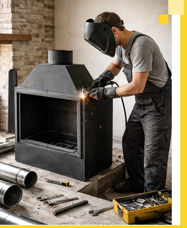 Продажа и установка металлических каминов в Мытищах под ключ