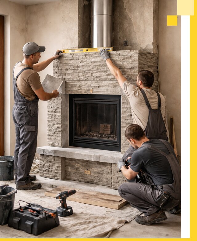 Профессиональный монтаж каминов под ключ в Мытищах для дома