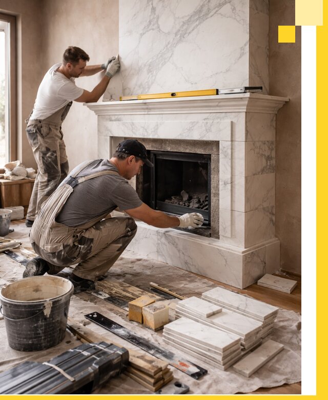 Отделка каминов в Мытищах качественные облицовочные работы