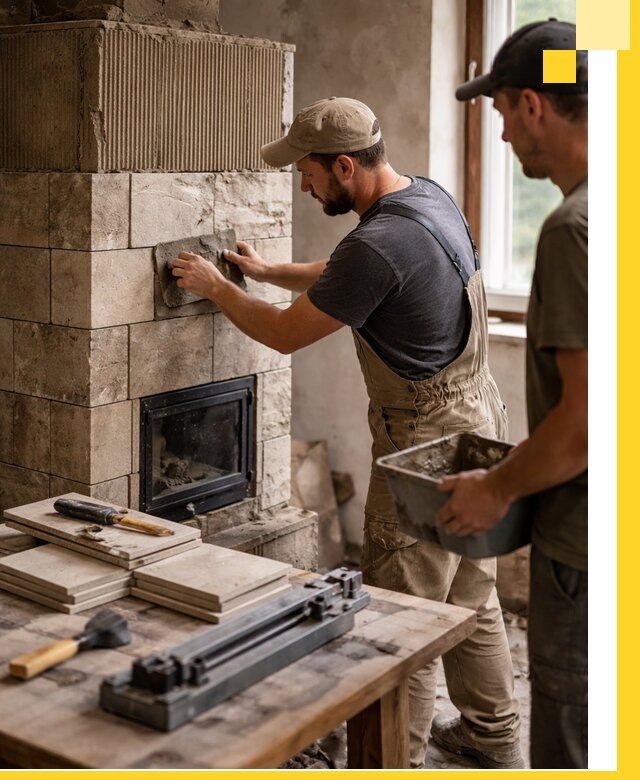 Профессиональная облицовка печей в Мытищах: керамика и камень