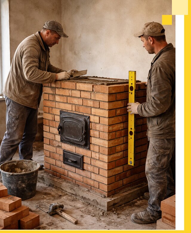 Отопительные печи под ключ в Мытищах, установка и сборка