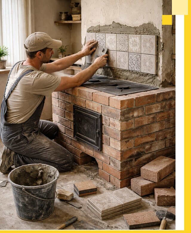 Печи с плитой на заказ монтаж гарантия и сервис в Мытищах