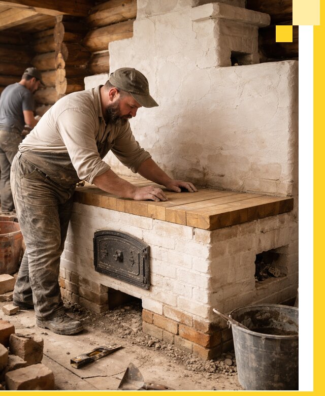 Проектирование и установка русской печи с лежанкой в Мытищах