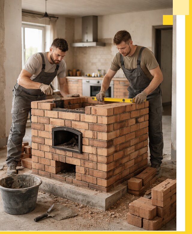 Установка и монтаж печей в частном доме в Мытищах под ключ