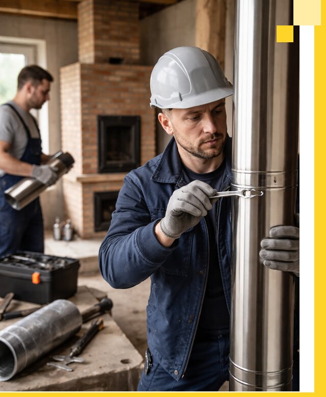 Профессиональный монтаж дымоходов для печей в Мытищах