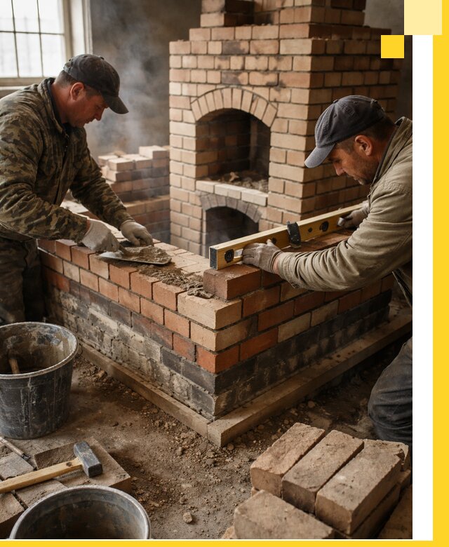 Изготовление и монтаж печей и каминов из кирпича в Мытищах