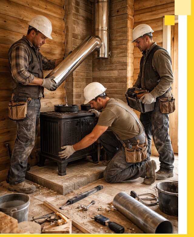 Профессиональный монтаж банных печей и дымоходов в Мытищах