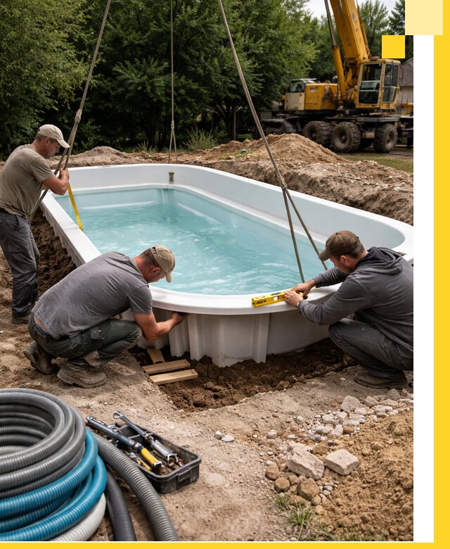 Установка и монтаж композитных бассейнов под ключ в Мытищах