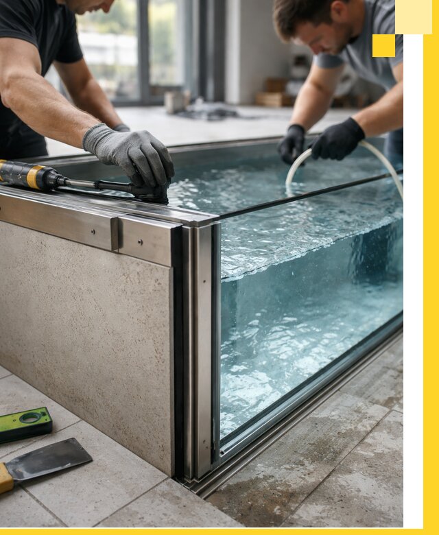 Проектирование и монтаж стеклянных бассейнов в Мытищах