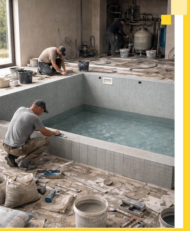 Строительство и монтаж бассейнов в помещении в Мытищах