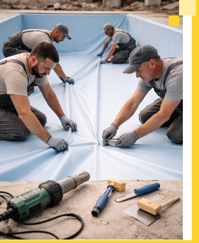 ПВХ пленка для бассейнов с монтажом и гарантией в Мытищах