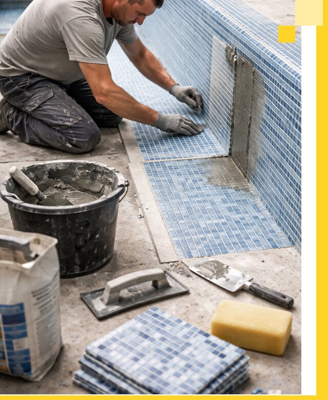 Укладка и ремонт мозаики для бассейнов под ключ в Мытищах