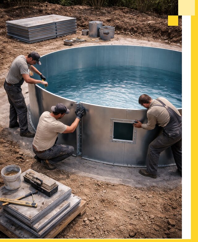 Круглые бассейны под ключ в Мытищах проектирование и монтаж