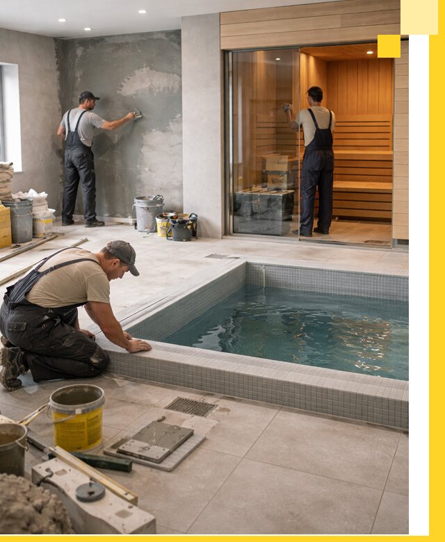 Проектирование и строительство сауны с бассейном в Мытищах