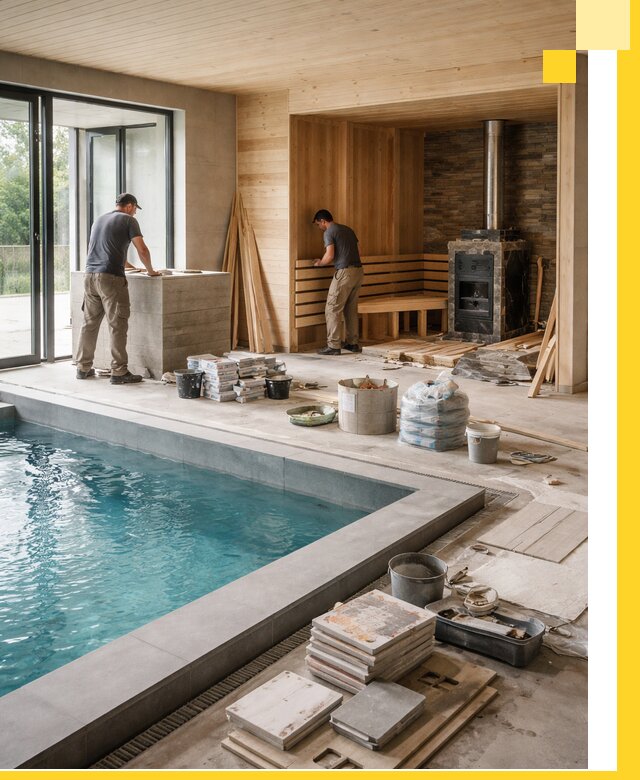 Проектирование и строительство бань с бассейном в Мытищах