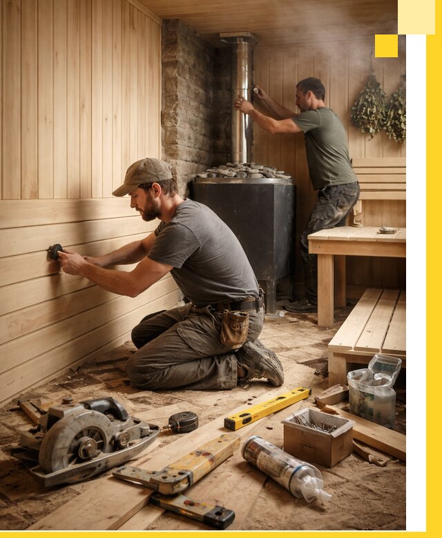 Полное строительство и оснащение парных под ключ в Мытищах