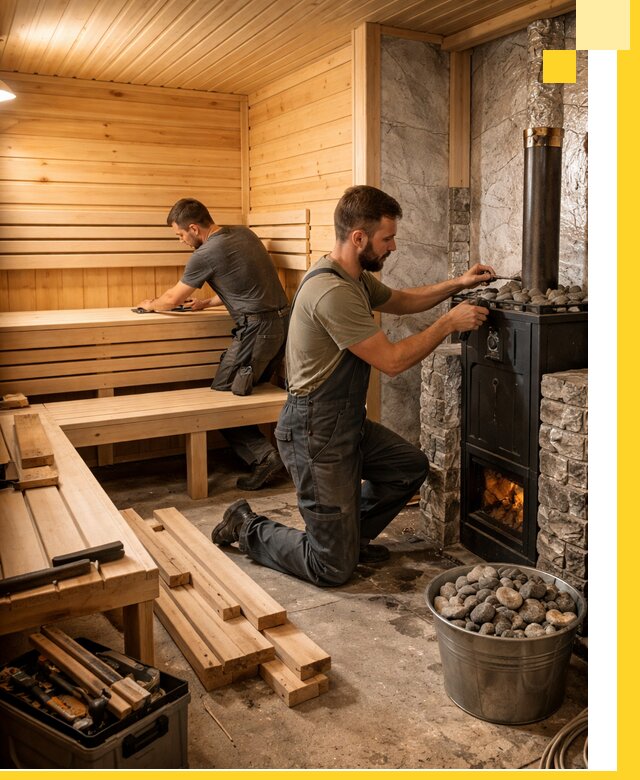 Дизайн и строительство интерьеров бань под ключ в Мытищах