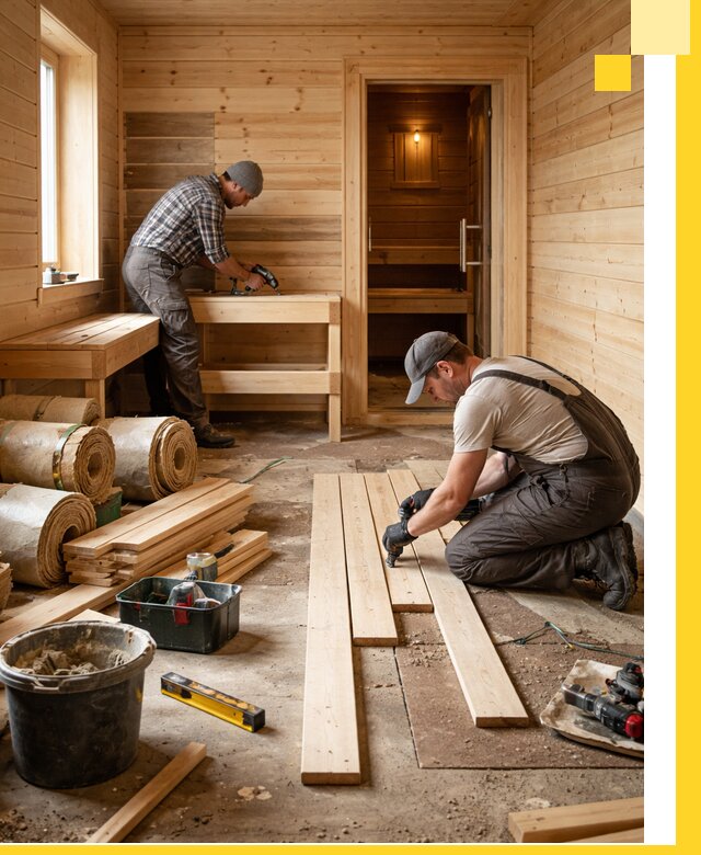 Индивидуальный проект бани с комнатой отдыха под ключ в Мытищах