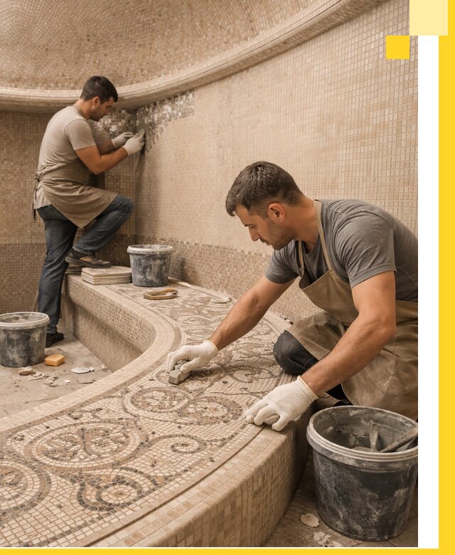 Плитка для хамама в Мытищах, укладка, подбор и поставка